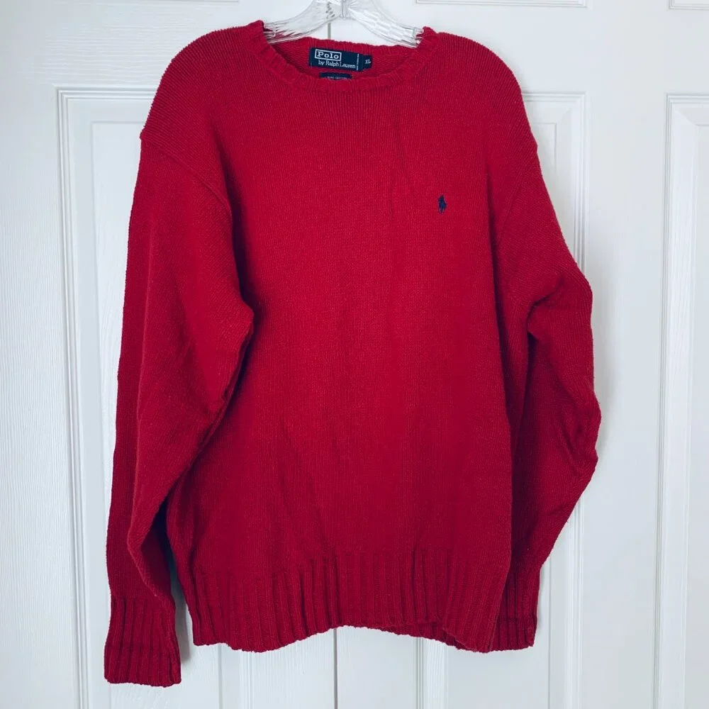 POLO by Ralph Lauren Cotton Men’s Red Crew Sz XL